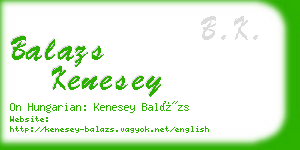 balazs kenesey business card